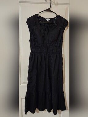 Time and Tru Black Midi Dress